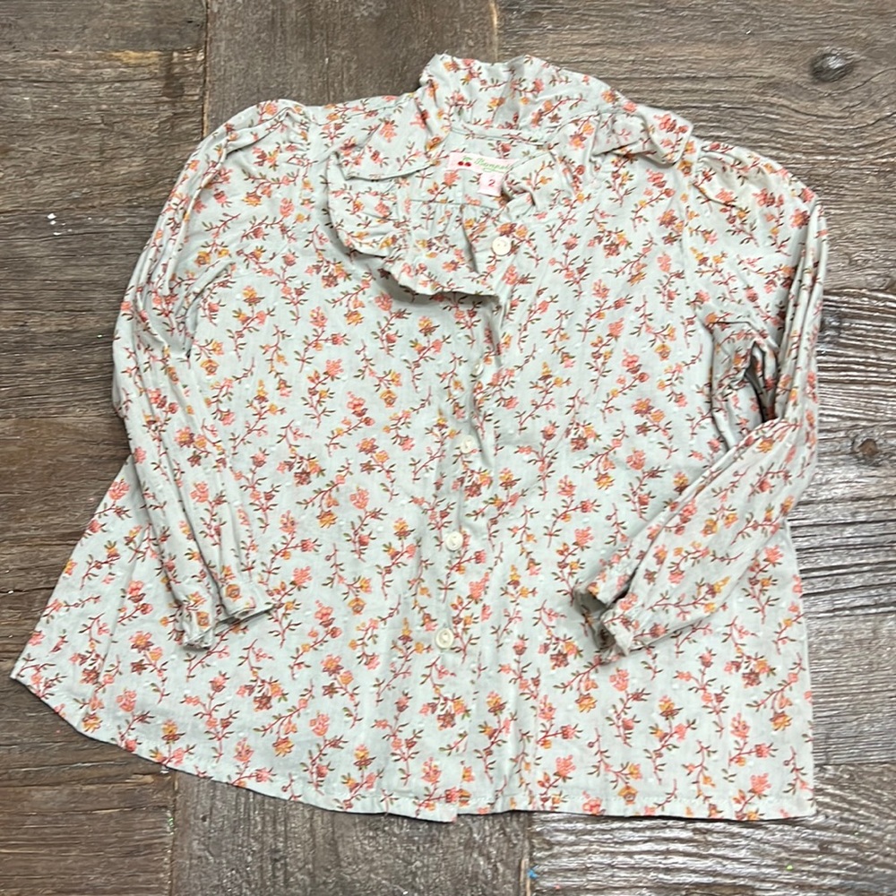 Bonpoint ruffle collar floral top
